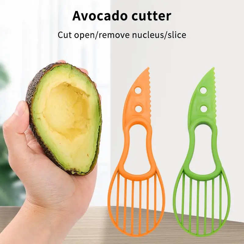 3-in-1 Avocado Slicer Shea Corer Butter Fruit Peeler Cutter Pulp Separator Plastic Knife Kitchen Vegetable Tools Home Accessory