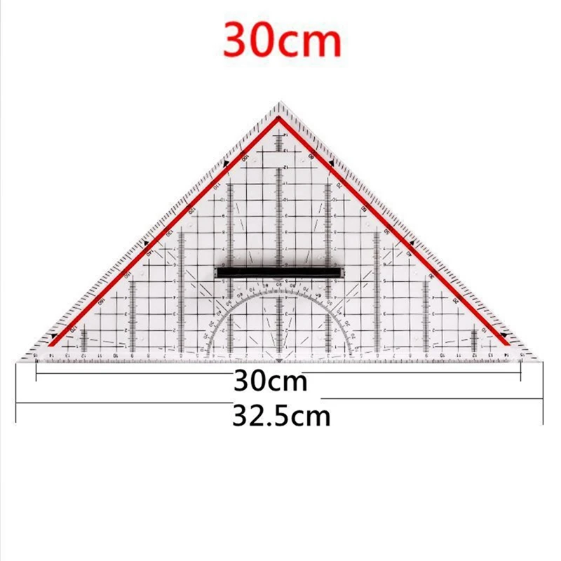 Righello triangolare da disegno righello da disegno multifunzione con manico righello di misurazione goniometro cancelleria