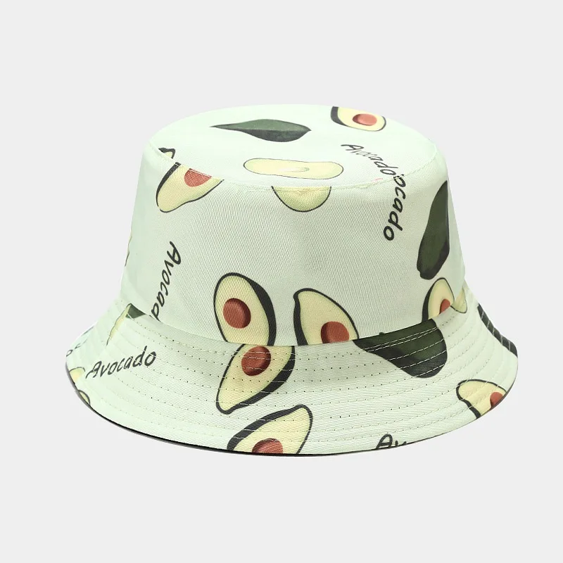 Kreative bedruckte Eimerkappe mit Fruchtmuster, Unisex, Freizeit-Fischerhut für den Außenbereich, Sommer-Strand-UV-Schutz-Sonnenhut, Panama-Bob – Detail 11
