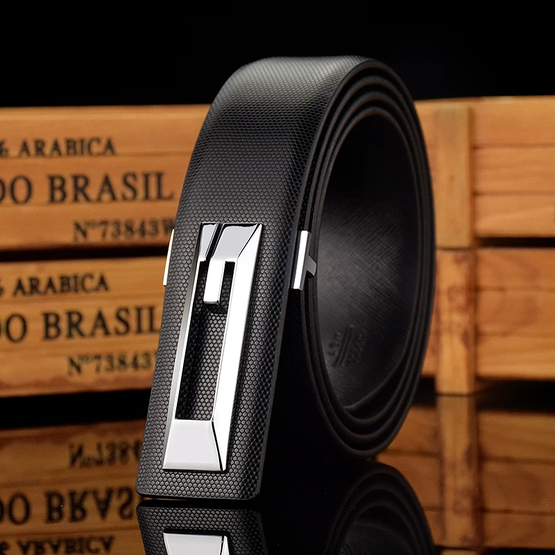 White men genuine leather small g letter buckle belt high quality designer classic young men for Business Casual Style QS108