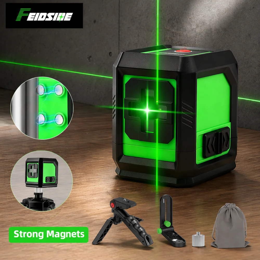 FEIDSIDE 2 Lines Laser Level High Precision Cross Green Self Leveling Portable Horizontal Vertical Laser Level