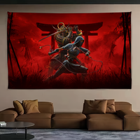 Cool Assassins Creed Shadows Tapestry Background Hanging Cloth Bedroom Room Decor Aesthetic Tapestry Wall Party