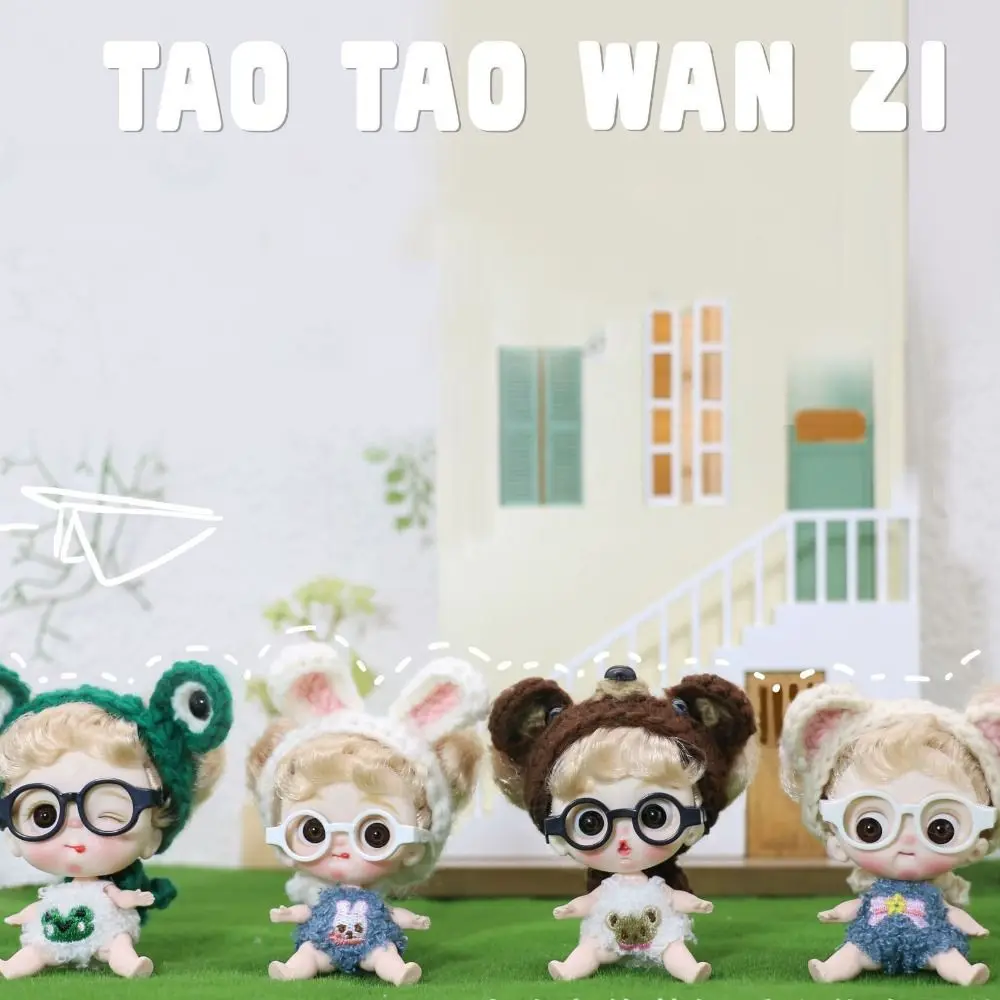 Black Frame OB11 Doll Round Glasses Miniature Round Frame Doll Round Glasses Square Frame Plastic Doll Mini Glasses Children Toy