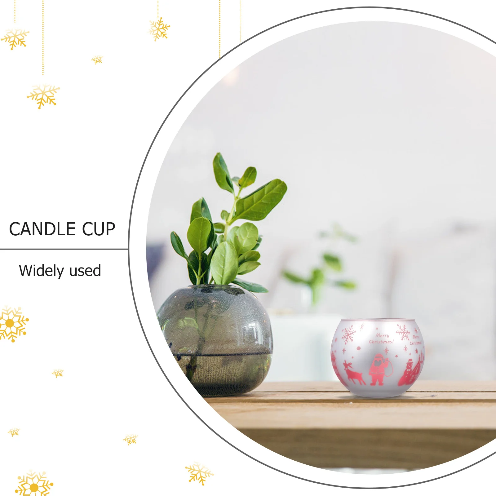 

Cup for Christmas Centerpieces Glass Candlesticks Holder Empty Aromatherapy Decoration
