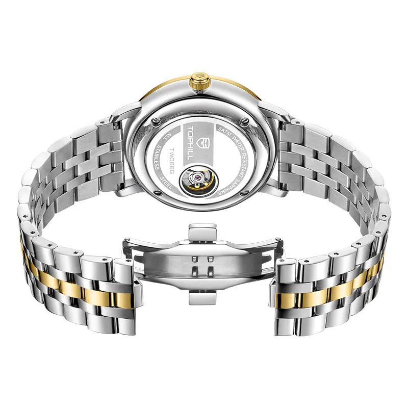 ساعة عمل أوتوماتيكية للرجال ، ساعة عمل مقاومة للماء ، 316L ستانلس ستيل ، 50 م ، TW068