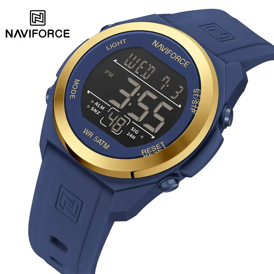 NAVIFORCE Men\'s Sport Digital Watch Hours Running Swimming Military Army Watches HD Electronic Screen Waterproof 50m Wrsitwatch