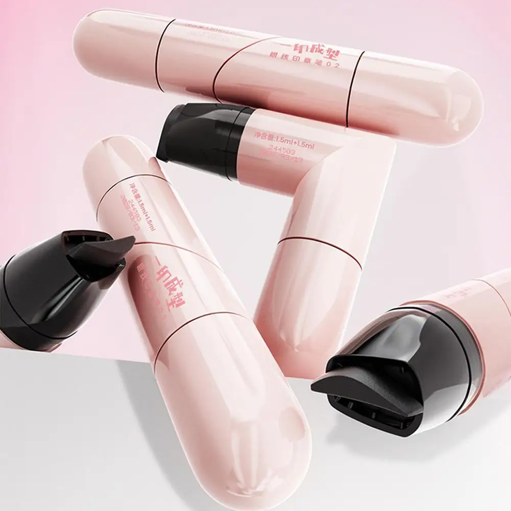 Stylo Eyeliner à tampon gauche droit, pointe triangulaire étanche, marron et noir, maquillage pour les yeux, cosmétiques, Extension de revêtement liquide rapide B0A9