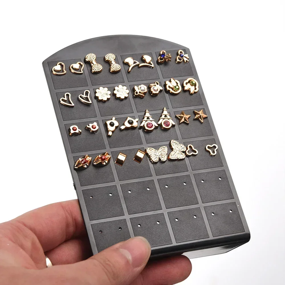 48/72Holes Portable Earrings Ear Studs Holder Plastic Jewelry Display Holders Earring Showcase Organizer Stand Storage Rack