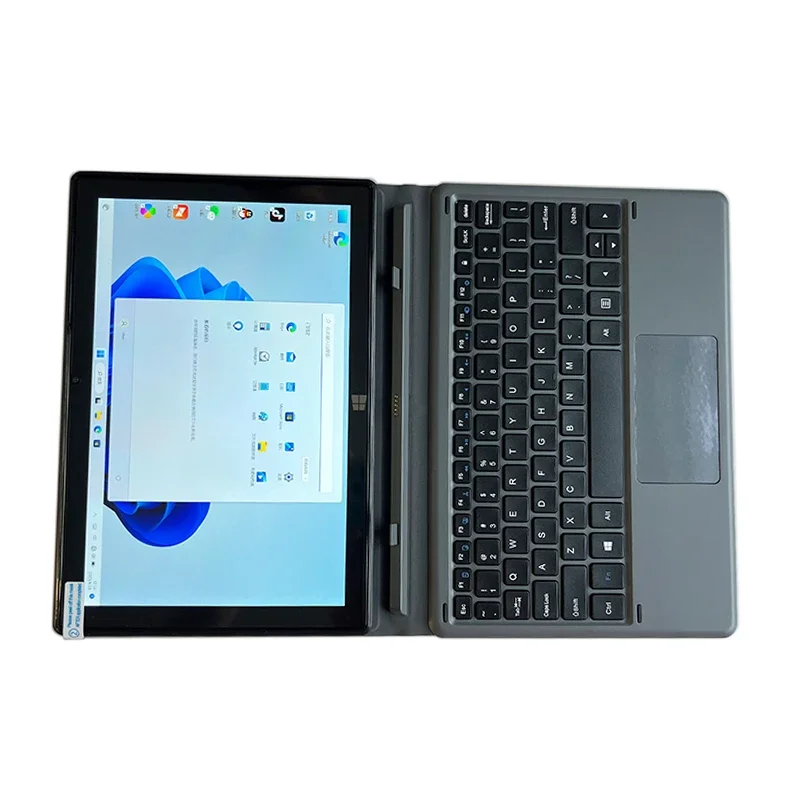 كمبيوتر لوحي 10.1 بوصة 2 في واحد يعمل بنظام Windows 11 وذاكرة وصول عشوائي 16 جيجابايت ولوحة مفاتيح كمبيوتر محمول متينة مع وحدة المعالجة المركزية Celeron J4105 W101