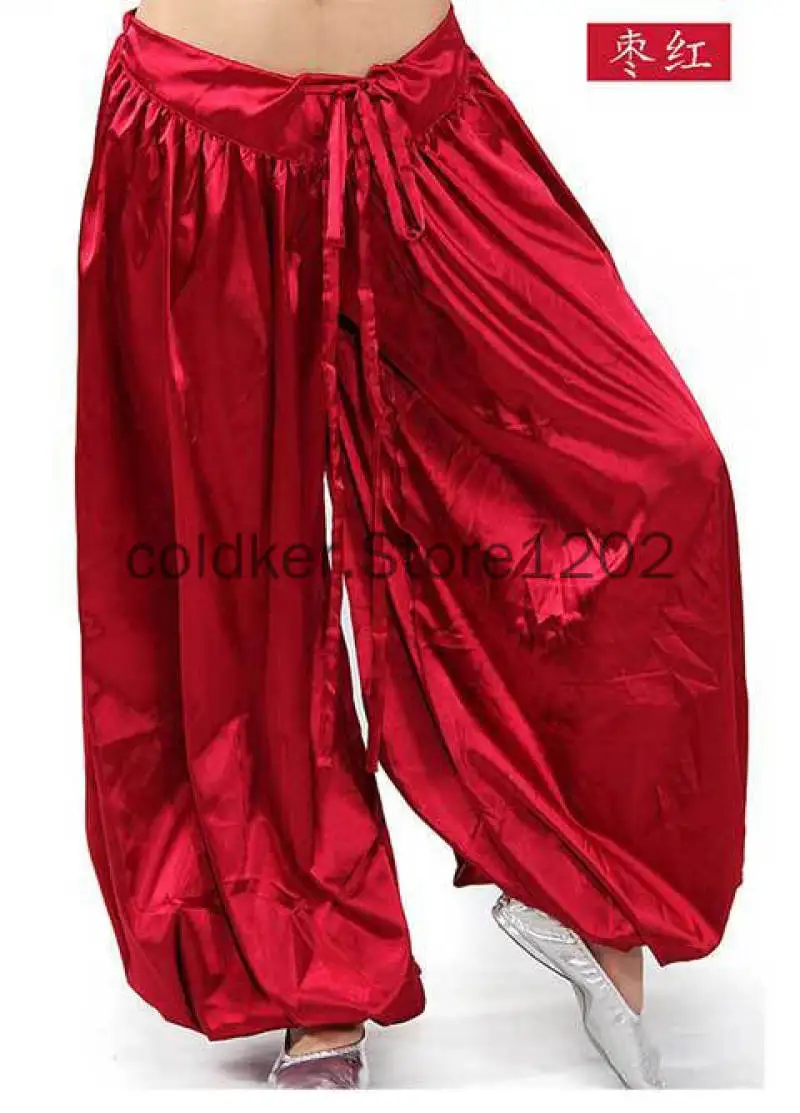 Sexy Satin Halloween Belly Dance Tribal Harem Pants Bellydance Pants Egyptian Lantern Pants For Christmas Loose Trousers