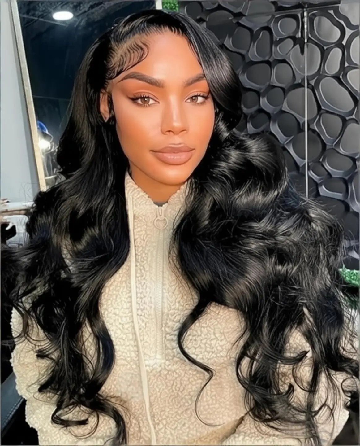 

Натуральный черный парик из человеческих волос с волнистыми прядями, 40, 42, 46 дюймов, 13x6 HD, предварительно подготовленный, с кружевной передней частью 13x4, для женщин
