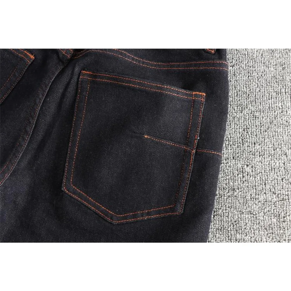 منتجات الخريف والشتاء الجديدة الرجعية اللون الأصلي الأمريكية العصرية الصغيرة الجينز المستقيمة الرجال السراويل الثقيلة شارع العليا #5