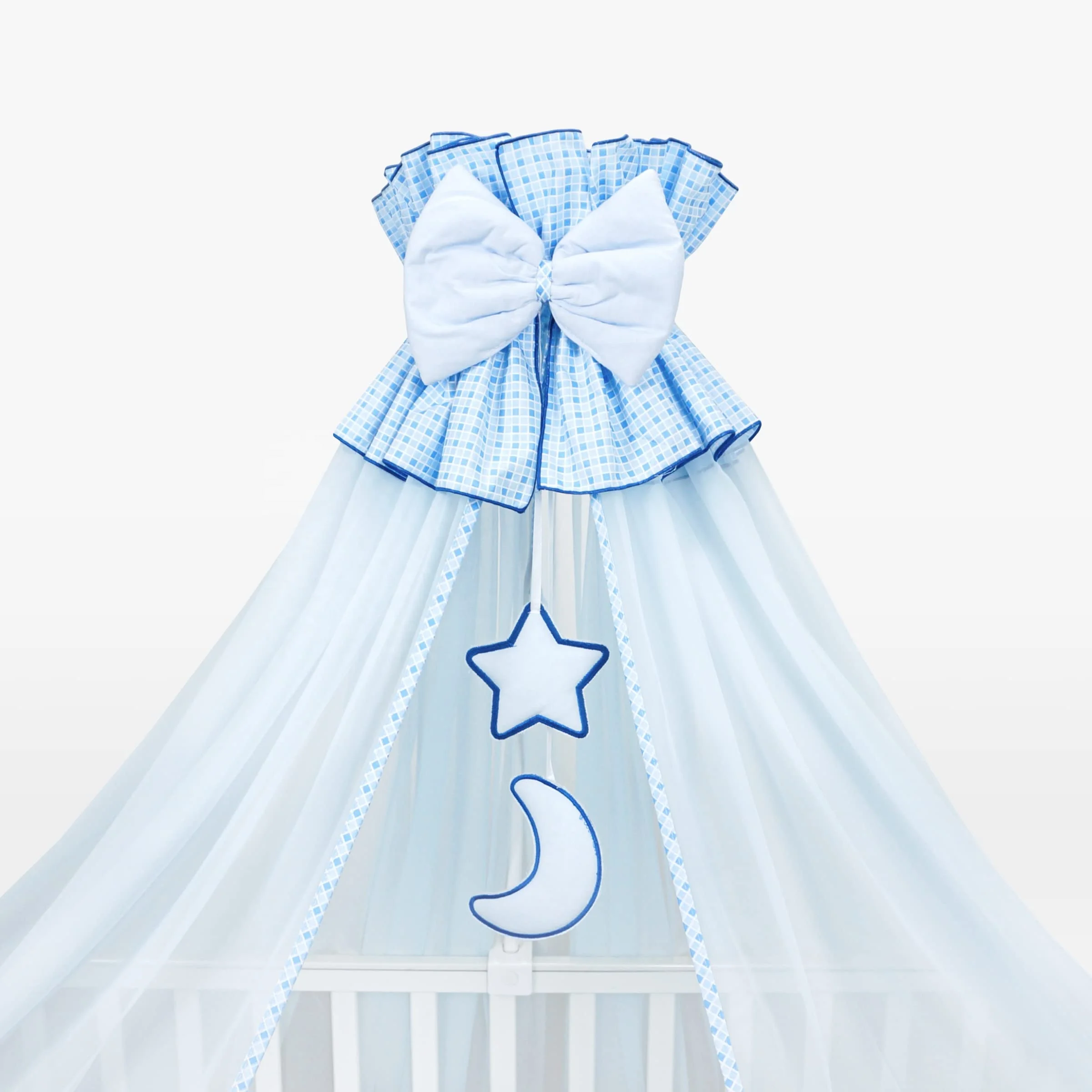 Luxury Baby Cot เตียง Crown Canopy 100% โพลีเอสเตอร์ตาข่ายผ้าม่านเตียงเด็กเต็นท์ข้างเตียงเด็ก