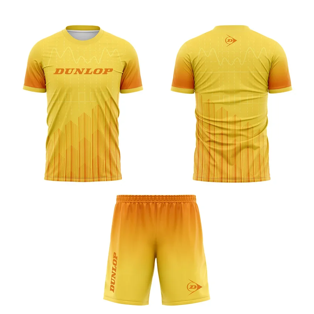 2024 Summer Men\'s Stripe Print Tracksuits Breathable Outdoor Badminton Tennis Training Suit Shorts+T-shirts Sports Suit Clothing