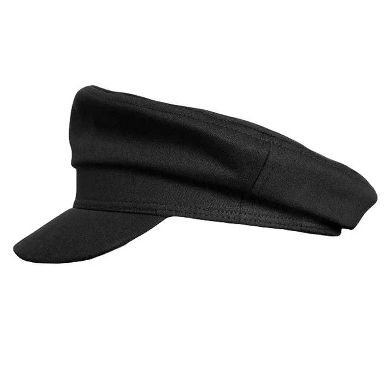 Fashion Women Men Military Cap Spring Autumn Cotton Sailor Cap Black Ladies Top Captain Cap Travel Cadet Octagonal Hat NC29