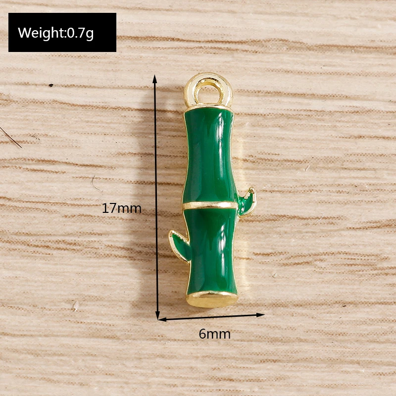 Tusember 10 Stück/Set Emaille Niedlicher Bambus Großer Panda Anhänger für DIY Ohrringe, Armbänder, Schlüsselanhänger, Schmuckherstellung, Bastelzubehör – Detail 9