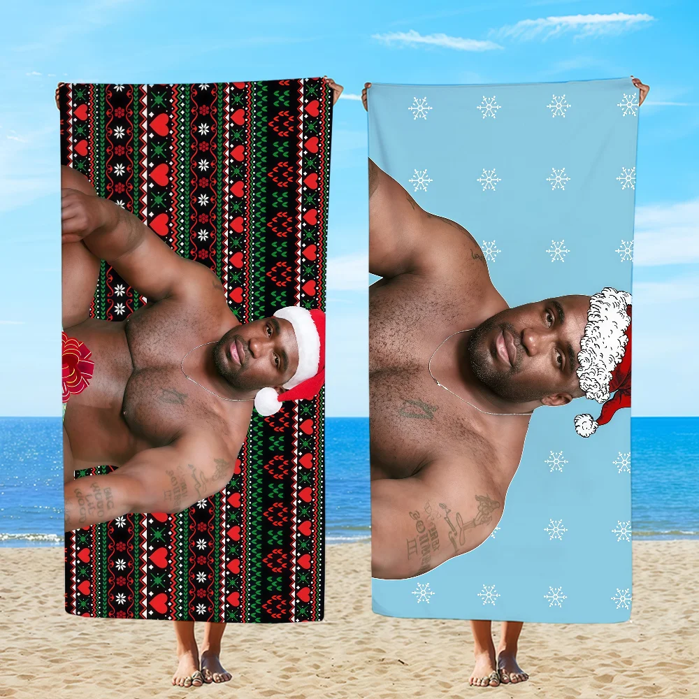 Funny B-BarryS Wood Meme Christmas Towel Beach Oversized Soft Ultra Absorbent Quick Drying Large Pool Travel Camping Bathroom