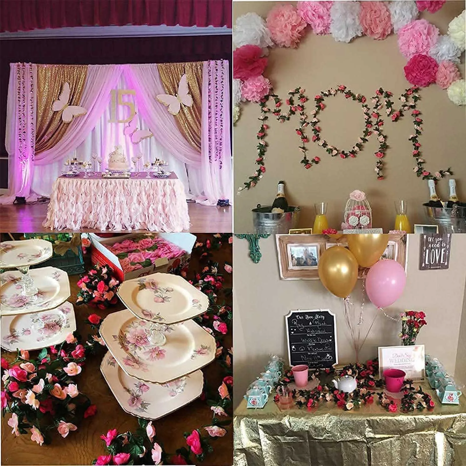 Simulated Flower Decoration Rose Rattan Home Decoration Rattan Arch Decoration Winding Vines