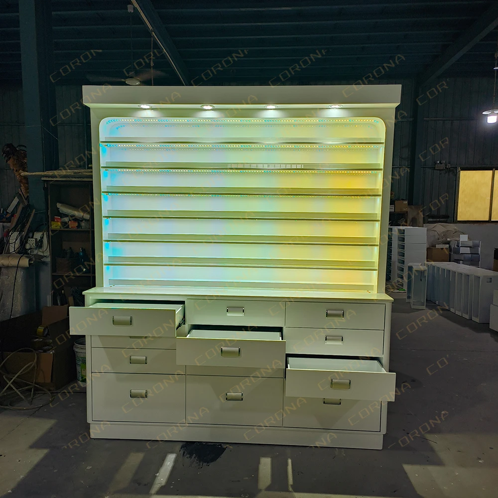 ネイルショップディスプレイラックシェフトサロン家具片面マニキュアネイルテーブルマニキュア用の収納付き