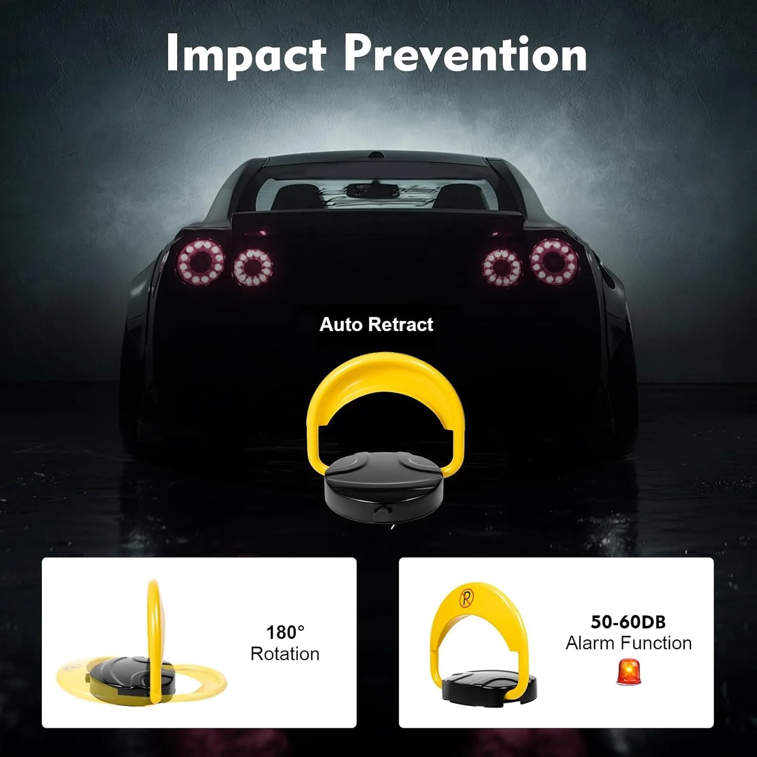

Automatic Remote Control Parking Lock, Parking Blocker Folding Parking Barrier Private with Reflective Stripe for Commercial Use