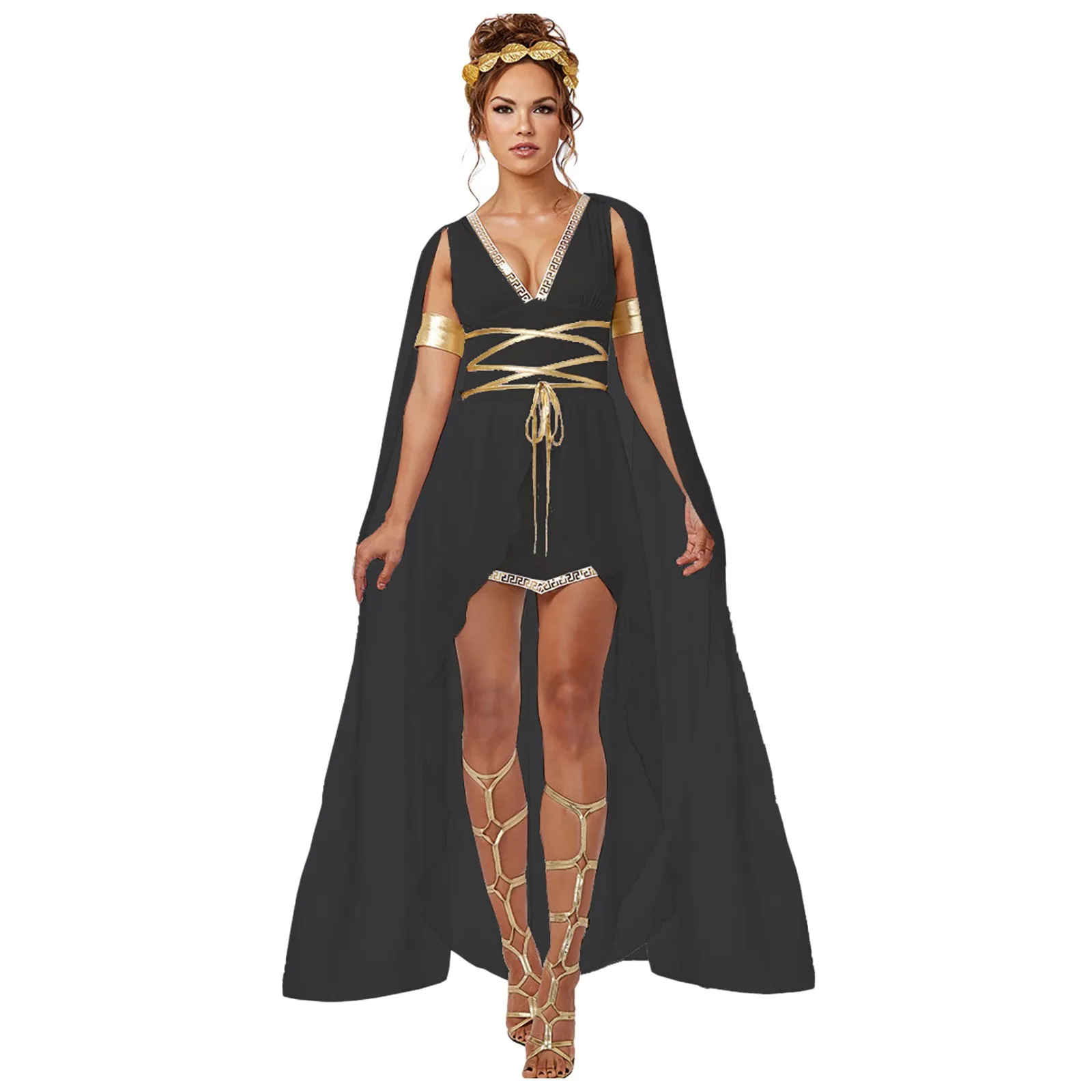 Greek Goddess Dress Women Halloween Costume Medieval Movie Cosplay Egyptian Cleopatra Athena Clothing Sexy Skirt Lady Cos Party