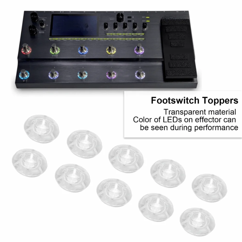 10Pcs Transparent​ ​Footswitch Topper ​Mushroom Style​ ​Pedal Protection Cap​ ​Pedalboard Topper​ Foot Nail Cap​