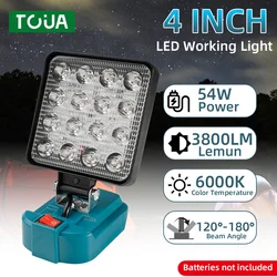 4 inch Cordless LED Work Light For Makita 14.4V-18V Li-ion Battery Lantern Outdoor Flashlight Camping Lamp Emergency Lighting