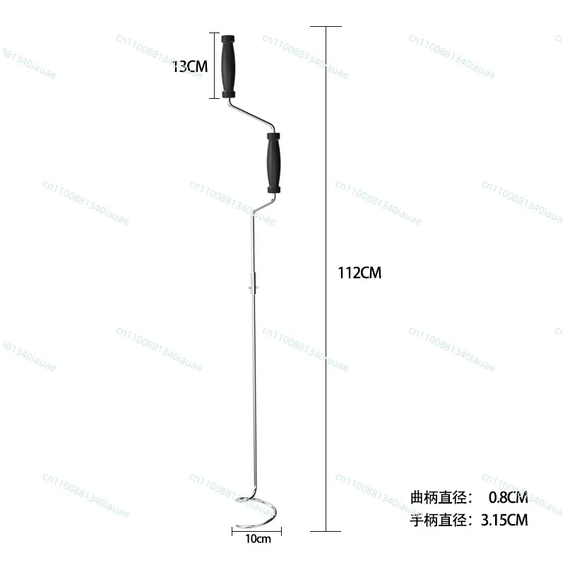 Split Solid Stainless Steel Compost Turning Pile Mixing Crank Compost Tool Spiral Mixing Rod