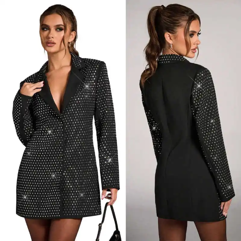 

Luxury Women Suits Slim Fit 1 Piece Jacket Notch Lapel Beaded Prom Evening Party Guest Wear Customized