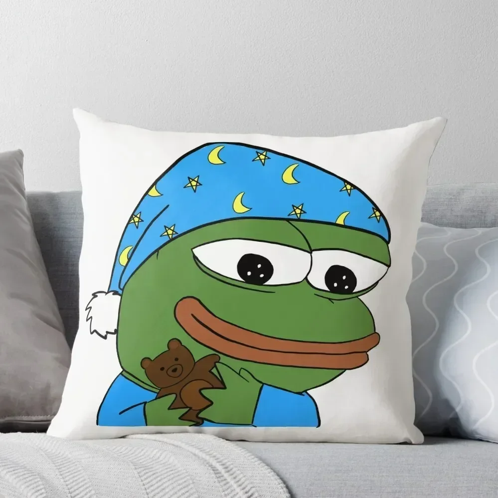 bedtime pepe - sleepo peepo Throw Pillow Cushions For Sofa Decorative Sofa Cushion Pillow Cover pillows decor home pillow