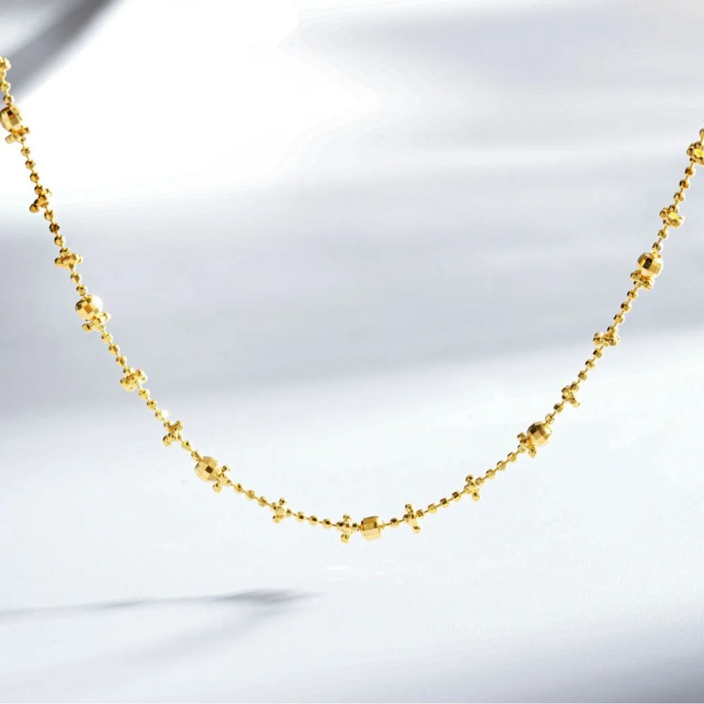 PT950 platinum fairy chain, AU9999 bead bubble necklace