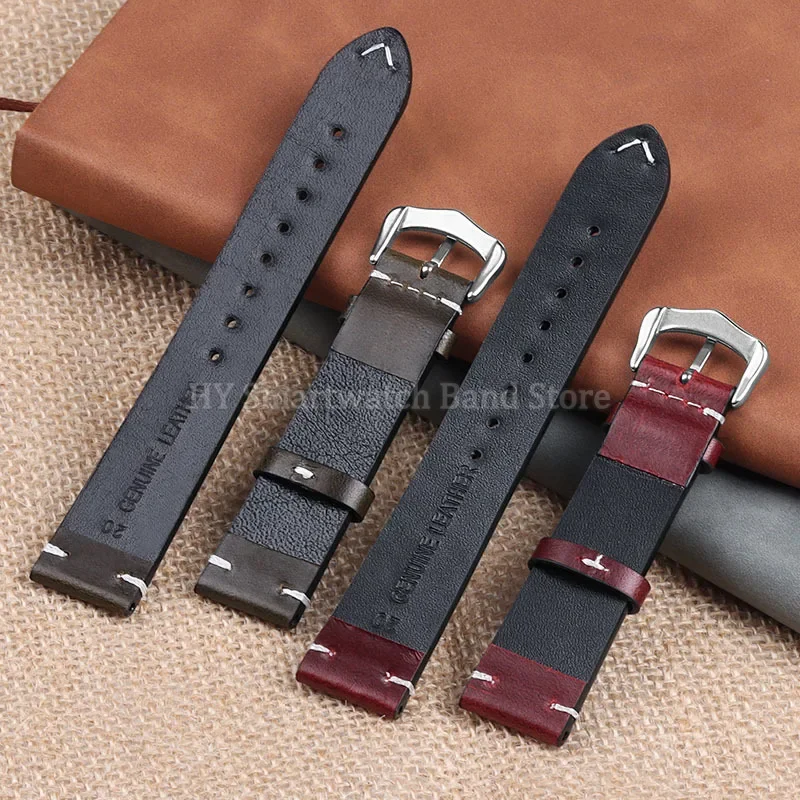 18mm 19mm 20mm 21mm 22mm 24mm cinturino orologio in pelle per Seiko per Rolex cinturino da polso retrò pelle di vitello accessori braccialetto universale