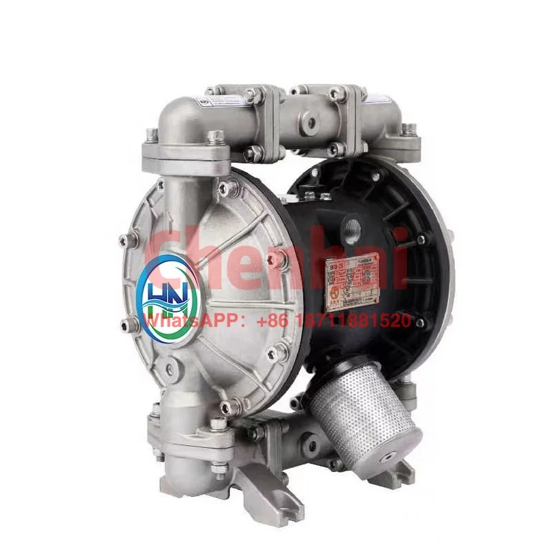 Pneumatic double diaphragm suction pump, diaphragm pump for conveying oil emulsion, automobile primer and polishing emulsion