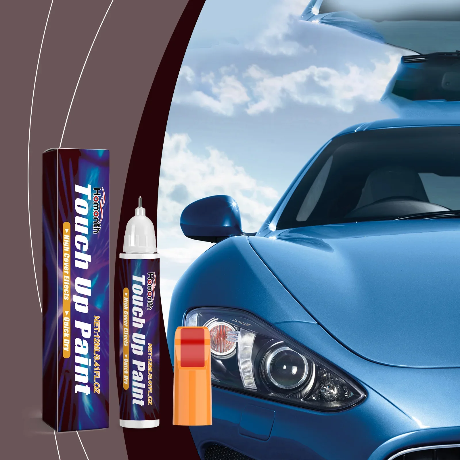 

Red Car Paint Scratch Repair Pen - Fixes Chips Scratches Restores Gloss Enhances Color Portable Touch-Up Auto Maintenance