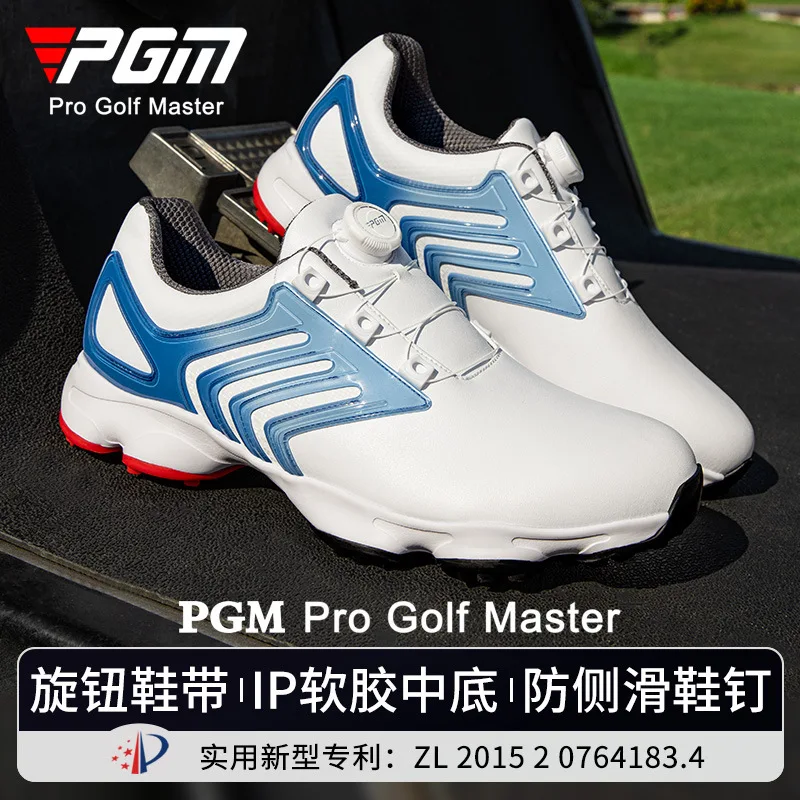 PGM Mens Golf Shoes Summer Comfort Knob Lacing Waterproof Anti Slip Golf Sneakers