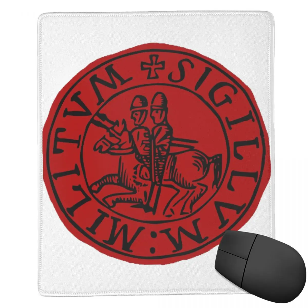 Seal Of The Knights Templar 7x9 in 22x18 cm Mouse Pad Computer Keyboard Mouse Mat Gamer PC Laptop Desk MatAccessories Table Mats