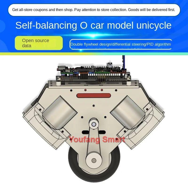 3D Printing RC Tank Unicycle Intelligent Car for STM32 Robot Car Open Source Competition APP Control Unicycle Balance Robot Kit