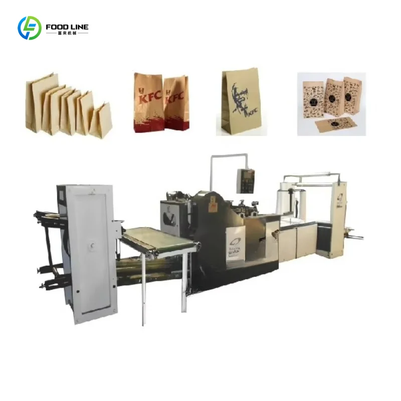 New Roller Feeding Square Bottom Paper Bag Making Machine Automatic Kraft Shopping Bag Production Equipment