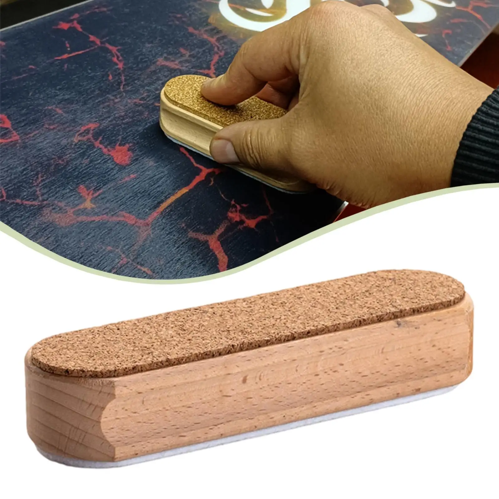 

Snowboard Polishing Cork Wax Application Ski Accessories Essential Compact Convenient Protects Base Ski Wax Cork Polish Felt