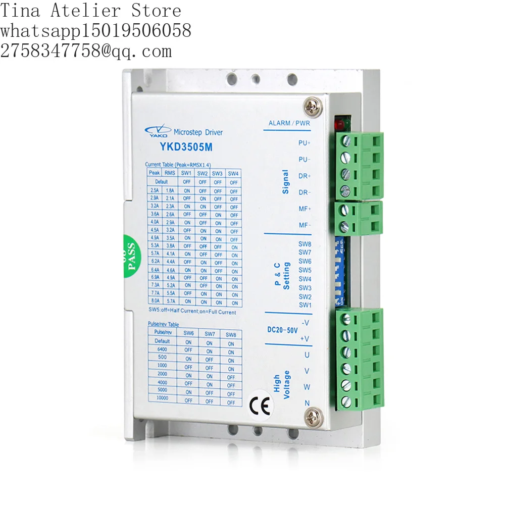 YAKO Stepper Motor Driver YKD3505M YKD3606M 3Phase Voltage 20-50VDC Current 5.7A for Co2 Lase=r Cutting and Engraving Machine