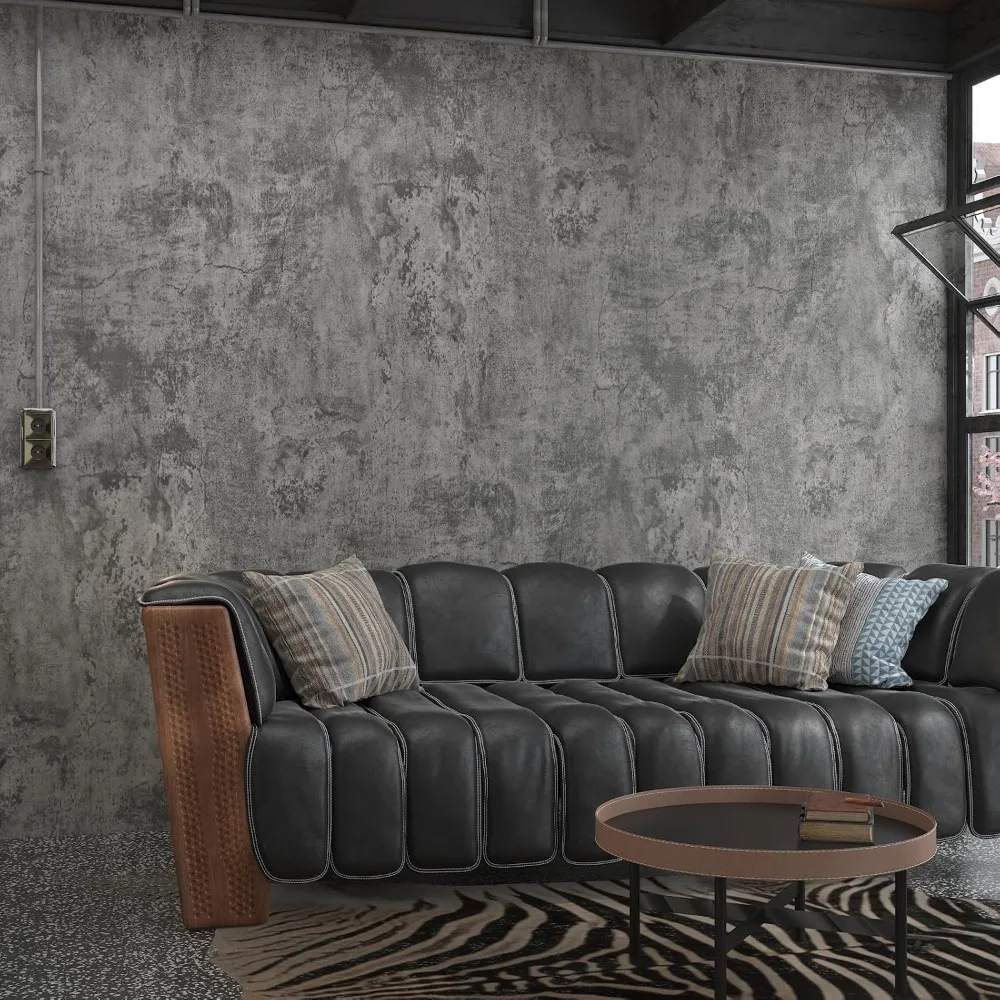 ورق جدران قابل للتقشير واللصق من الخرسانة الرمادية، ورق اتصال أسمنتي غير لامع مقاوم للماء وقابل للإزالة للاستخدام الصناعي