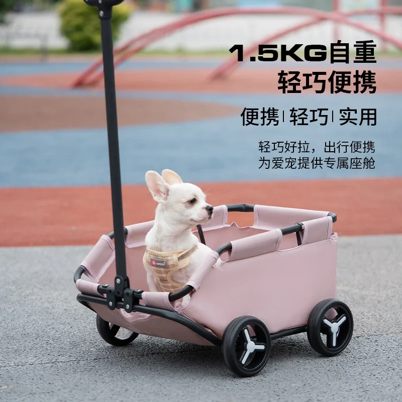 Small dog  pet trolley going out pull rod trailer folding walking   magic fight than bear light carry