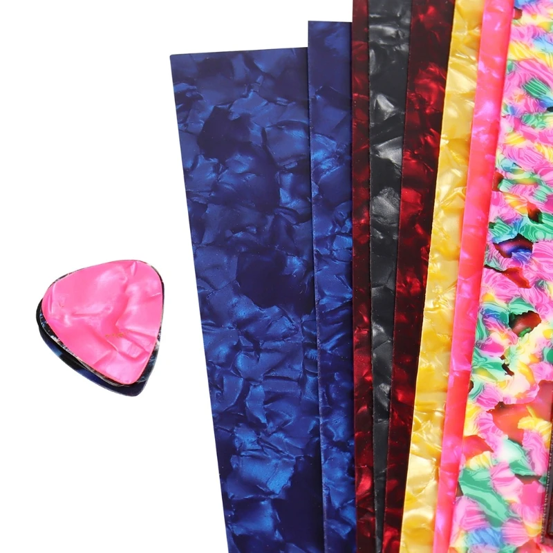 Celluloid Guitar Pick Sheets, Mixed Variety Strips for Making Guitar Picks