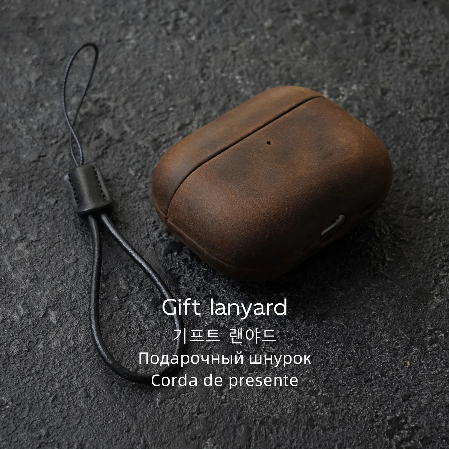 YMW Crazy Horse Genuine Leather Case for AirPods Pro 3 2 Luxury Cowhide Cases Wireless Bluetooth Headset Cover view 3