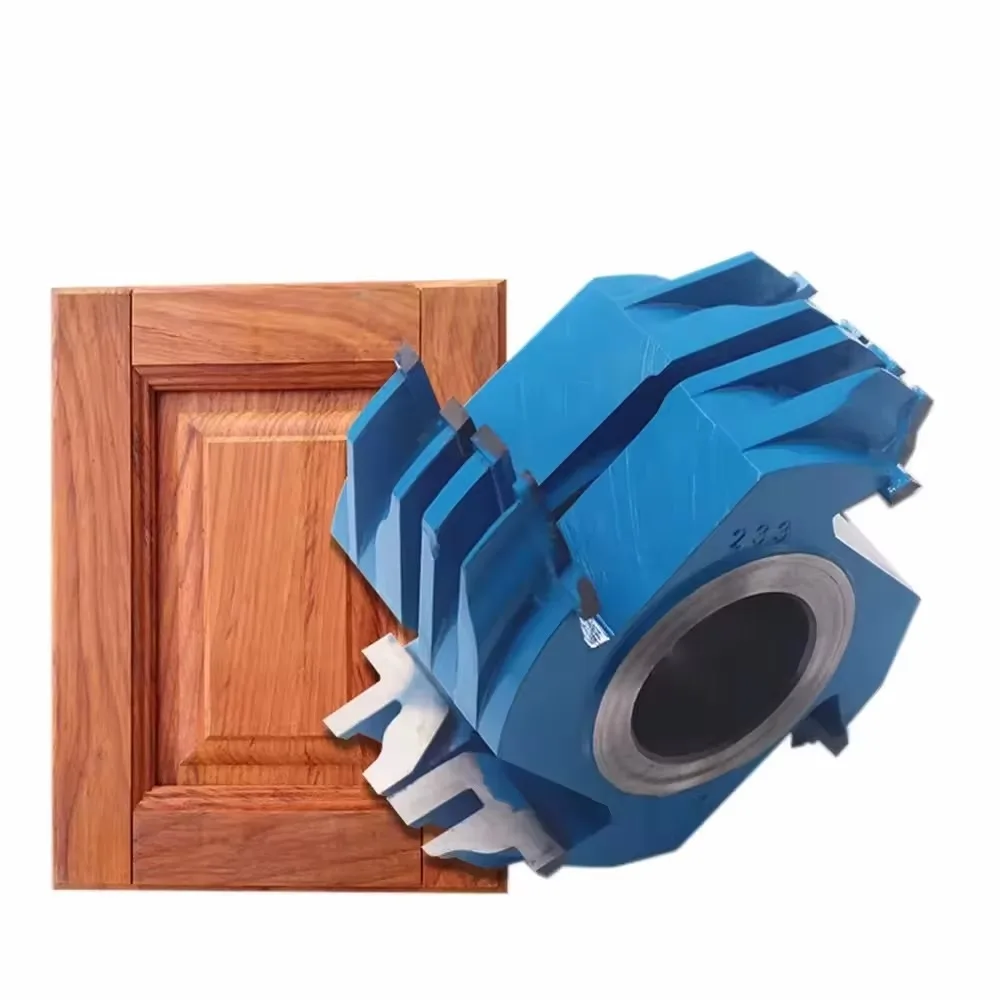 Wood Door Frame Profile Cutter Set 2Pcs TCT Spindle Moulder Knives for Cabinet Making Durable Alloy Cutting Tool