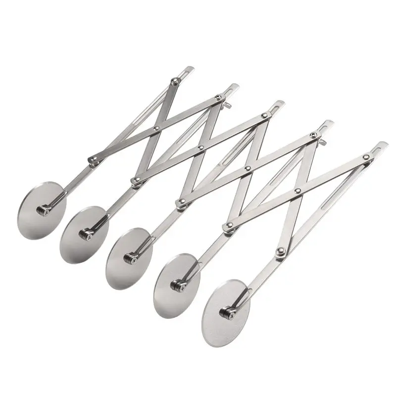 AS60-5-Wheel Pastry Cutter Pizza Cutter Multi Wheel Dough Cutters Expandable Pizza Slicer Baking Cutter Roller Pastry Knife
