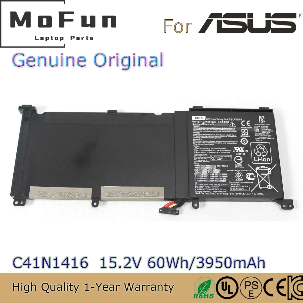 Brand New Original C41N1416 15.2V 60Wh Laptop Battery for ASUS ZenBook Pro G501 G601J UX501J UX501L UX501VW