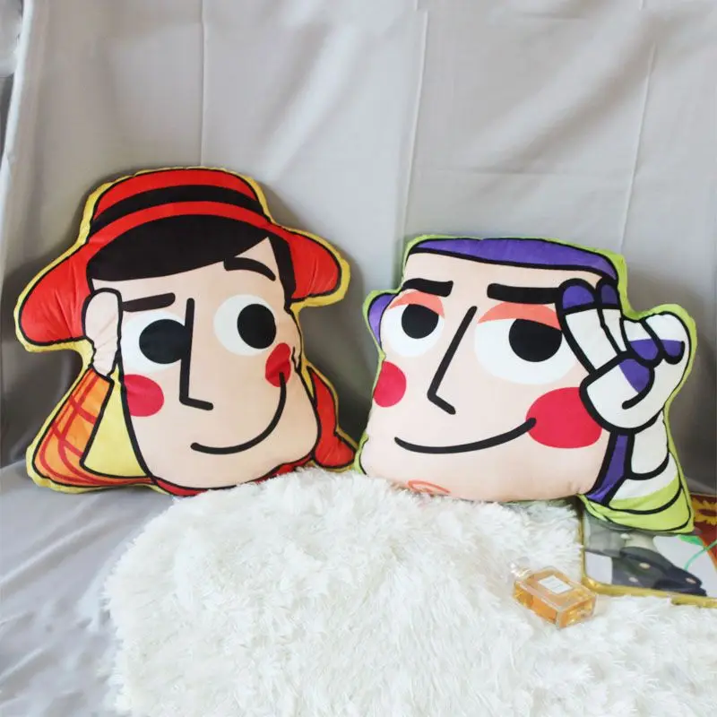 

Disney Kawaii Anime Buzz Lightyear Back Pillow Cute Sweet Sheriff Woody Pride Cartoon Comfort Throw Pillow Lovely Gifts Girls