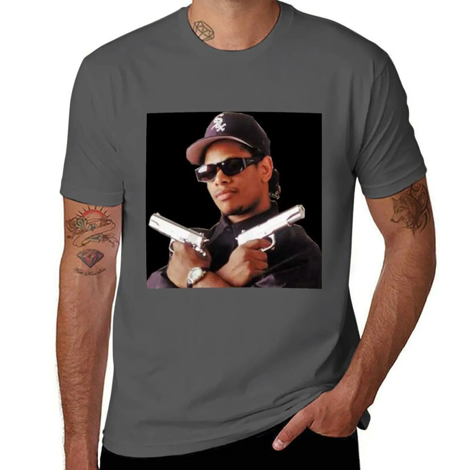 

Eazy - E Pistols T-Shirt Plus Size Basic Short Sleeve Top