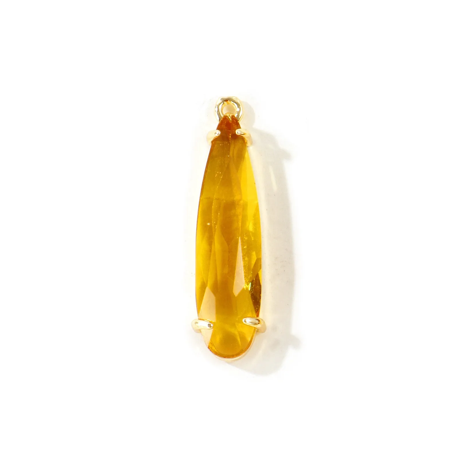 2 Stück Mehrfarbige Glasanhänger Tropfenförmige Messinganhänger für DIY Halsketten Ohrringe Schmuckherstellung Zubehör Großhandel 3,3cmx0,9cm – Detail 1